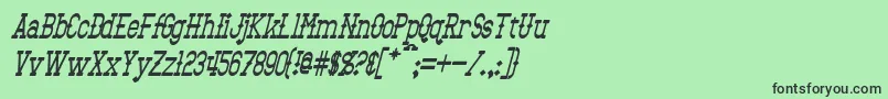 フォントBantorainItalic – 緑の背景に黒い文字