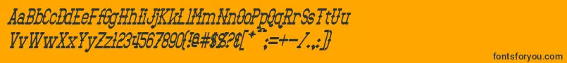 Czcionka BantorainItalic – czarne czcionki na pomarańczowym tle