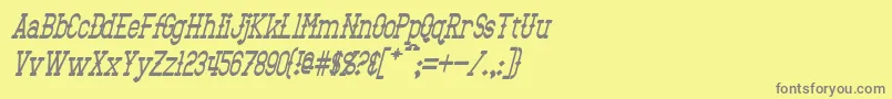 フォントBantorainItalic – 黄色の背景に灰色の文字