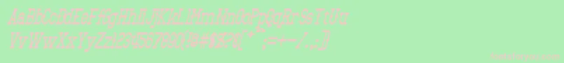 BantorainItalic Font – Pink Fonts on Green Background