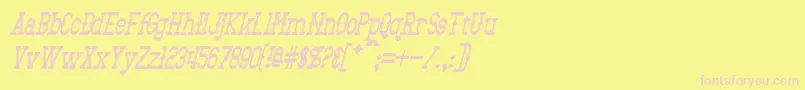 フォントBantorainItalic – ピンクのフォント、黄色の背景