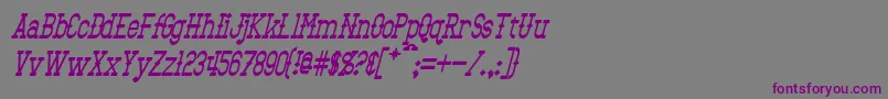 Шрифт BantorainItalic – фиолетовые шрифты на сером фоне