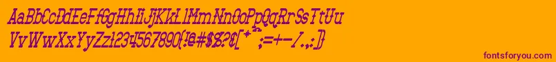 フォントBantorainItalic – オレンジの背景に紫のフォント