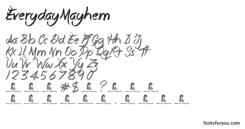 Шрифт EverydayMayhem – алфавит, цифры, специальные символы