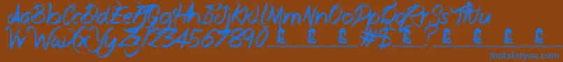 EverydayMayhem Font – Blue Fonts on Brown Background