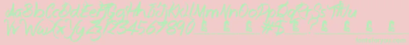 EverydayMayhem-Schriftart – Grüne Schriften auf rosa Hintergrund