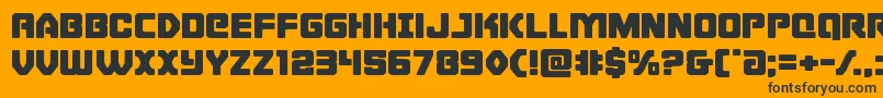 Cyborgroosterexpand Font – Black Fonts on Orange Background