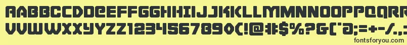 Cyborgroosterexpand Font – Black Fonts on Yellow Background