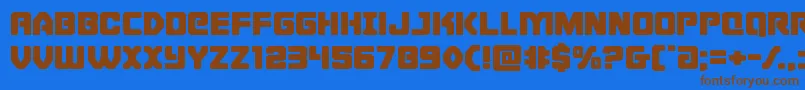 Cyborgroosterexpand Font – Brown Fonts on Blue Background