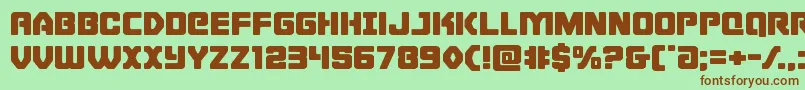 Cyborgroosterexpand Font – Brown Fonts on Green Background