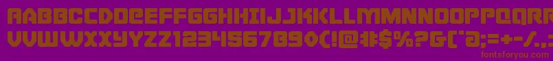 Cyborgroosterexpand Font – Brown Fonts on Purple Background