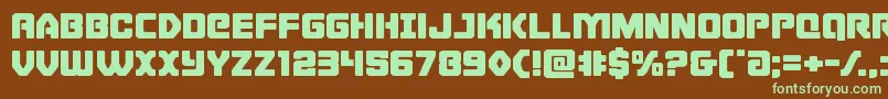 Cyborgroosterexpand Font – Green Fonts on Brown Background