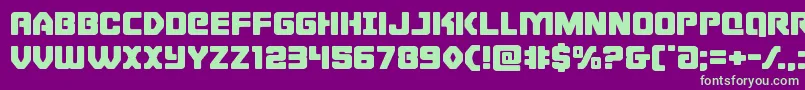 Cyborgroosterexpand Font – Green Fonts on Purple Background