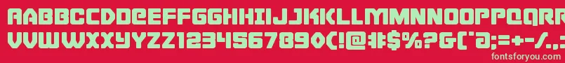 フォントCyborgroosterexpand – 赤い背景に緑の文字