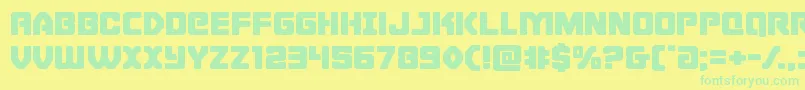 Cyborgroosterexpand Font – Green Fonts on Yellow Background