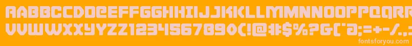 Cyborgroosterexpand Font – Pink Fonts on Orange Background