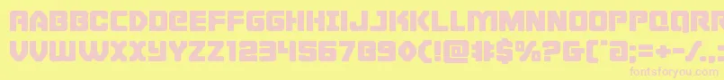 Cyborgroosterexpand Font – Pink Fonts on Yellow Background