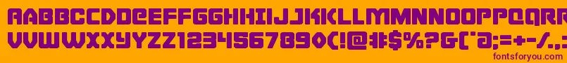 Cyborgroosterexpand Font – Purple Fonts on Orange Background