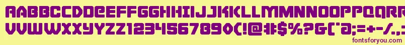 Cyborgroosterexpand Font – Purple Fonts on Yellow Background