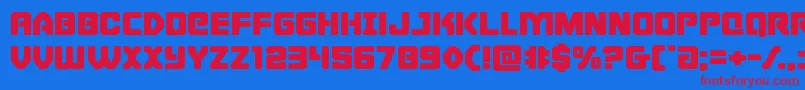 Cyborgroosterexpand Font – Red Fonts on Blue Background