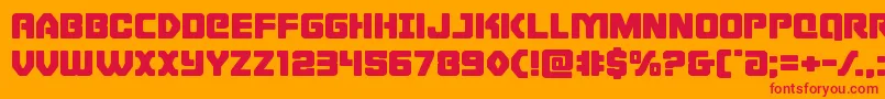 Cyborgroosterexpand Font – Red Fonts on Orange Background