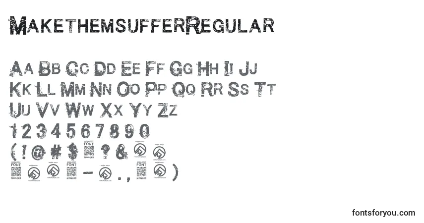 Schriftart MakethemsufferRegular – Alphabet, Zahlen, spezielle Symbole