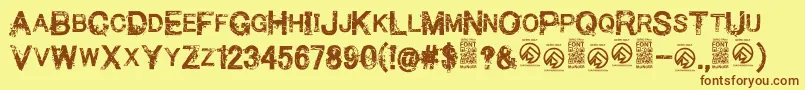 MakethemsufferRegular Font – Brown Fonts on Yellow Background