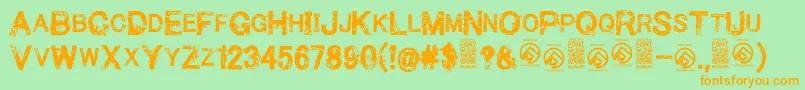 MakethemsufferRegular Font – Orange Fonts on Green Background