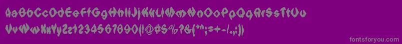 フォントIngothicalweirdsolid – 紫の背景に灰色の文字