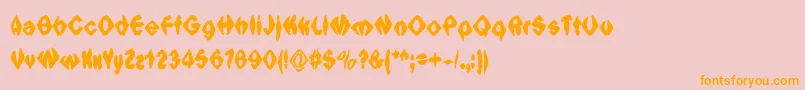 Ingothicalweirdsolid Font – Orange Fonts on Pink Background