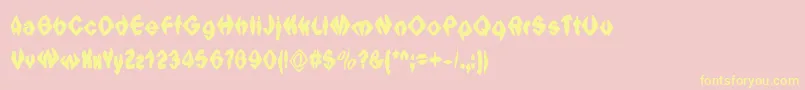 Ingothicalweirdsolid Font – Yellow Fonts on Pink Background