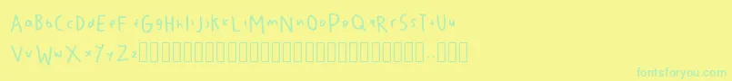 フォントZiva – 黄色い背景に緑の文字
