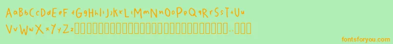 Ziva-Schriftart – Orangefarbene Schriften auf grünem Hintergrund