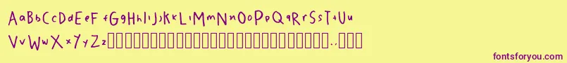 Ziva Font – Purple Fonts on Yellow Background