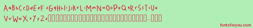Ziva Font – Red Fonts on Green Background
