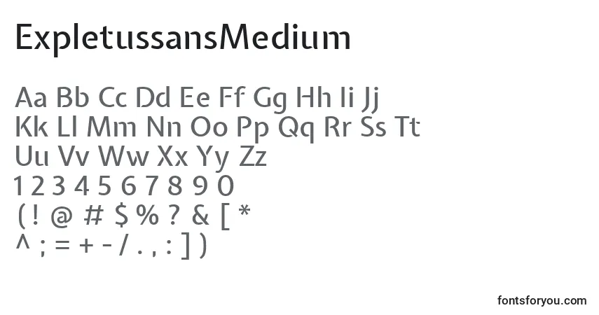 Шрифт ExpletussansMedium – алфавит, цифры, специальные символы