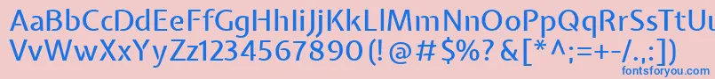 フォントExpletussansMedium – ピンクの背景に青い文字