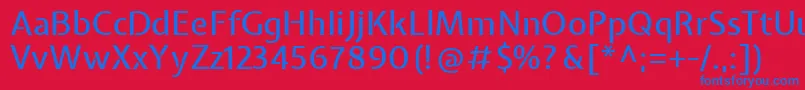 フォントExpletussansMedium – 赤い背景に青い文字