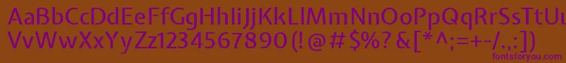 Czcionka ExpletussansMedium – fioletowe czcionki na brązowym tle