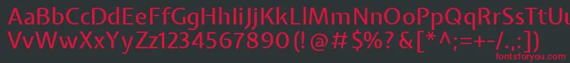 Czcionka ExpletussansMedium – czerwone czcionki na czarnym tle