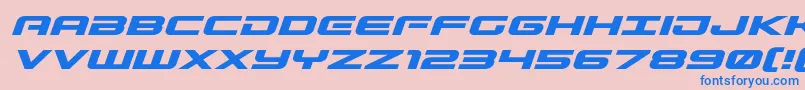 fuente Gunshipexpandital – Fuentes Azules Sobre Fondo Rosa