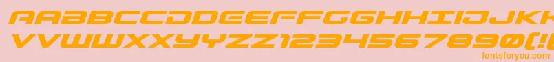 Gunshipexpandital Font – Orange Fonts on Pink Background