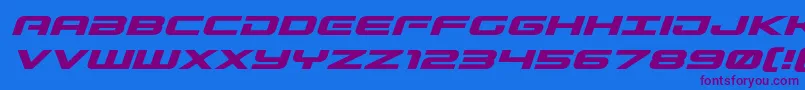 Gunshipexpandital Font – Purple Fonts on Blue Background