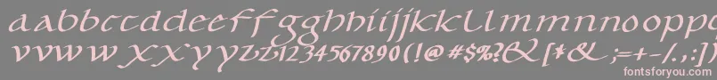 CaroluskleinOblique Font – Pink Fonts on Gray Background