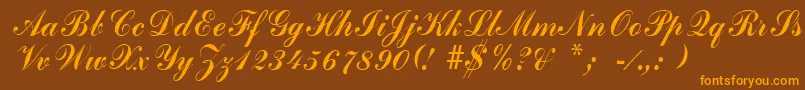 ArenskiRegular Font – Orange Fonts on Brown Background