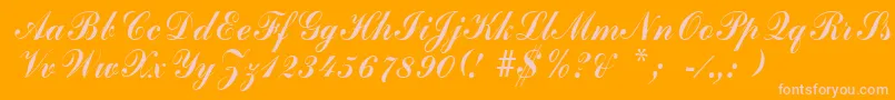 ArenskiRegular Font – Pink Fonts on Orange Background