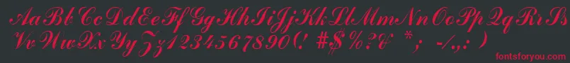 ArenskiRegular Font – Red Fonts on Black Background