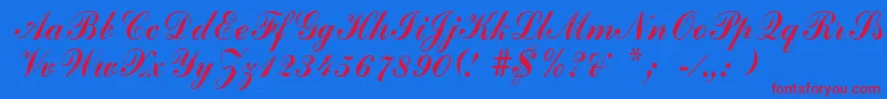 ArenskiRegular Font – Red Fonts on Blue Background