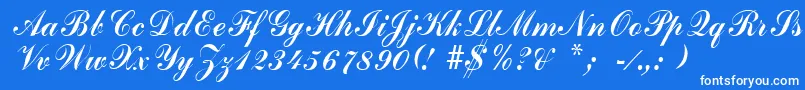 ArenskiRegular Font – White Fonts on Blue Background