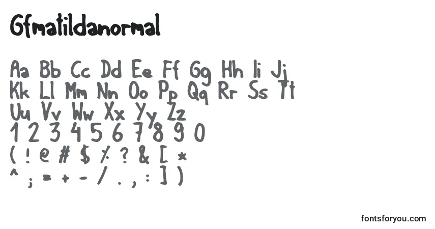 Fuente Gfmatildanormal - alfabeto, números, caracteres especiales